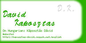 david kaposztas business card
