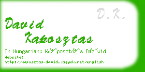 david kaposztas business card